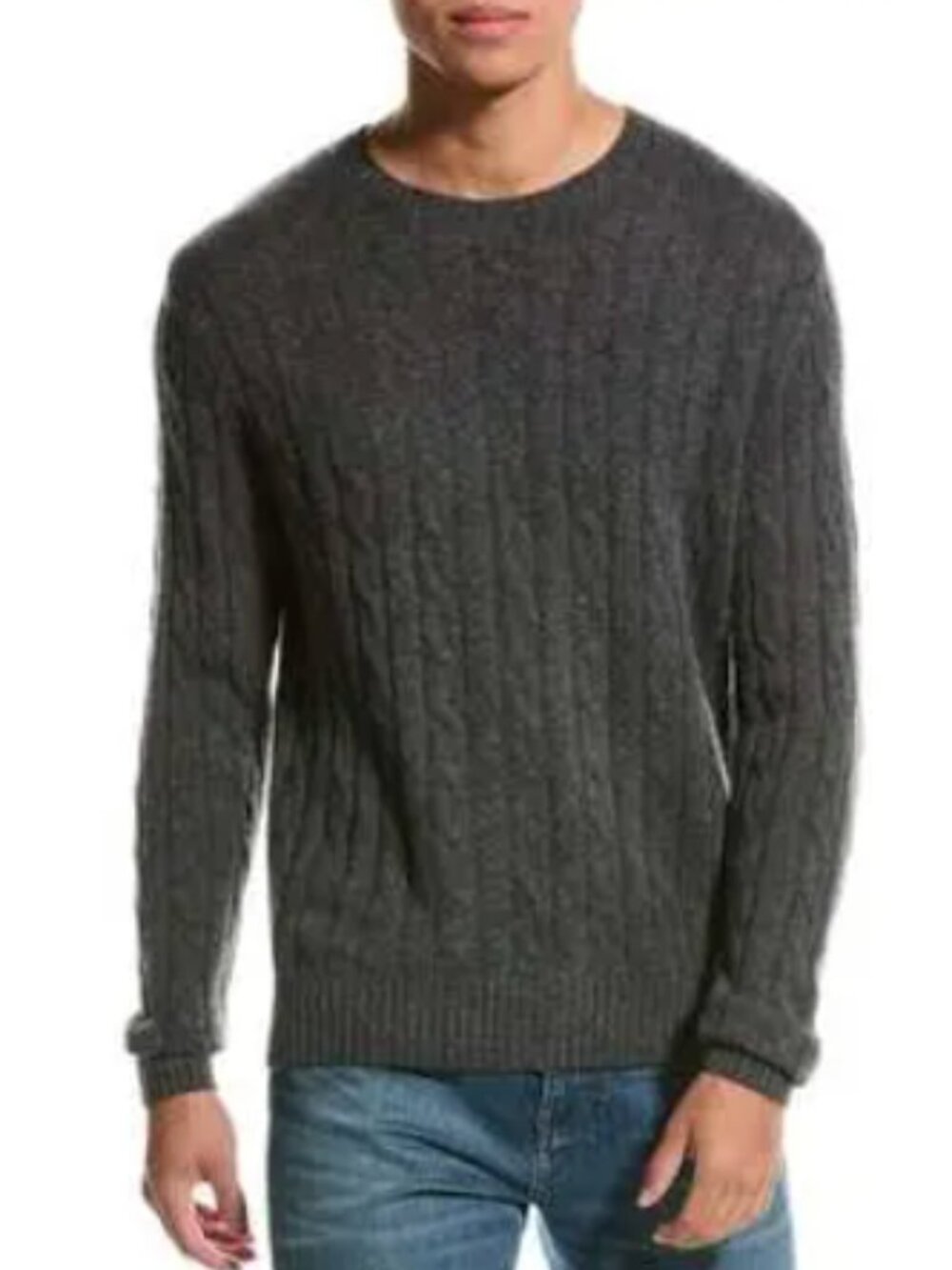 Magaschoni Charcoal Cable Knit Crewneck Sweater Men’s XL NWOT Officecore